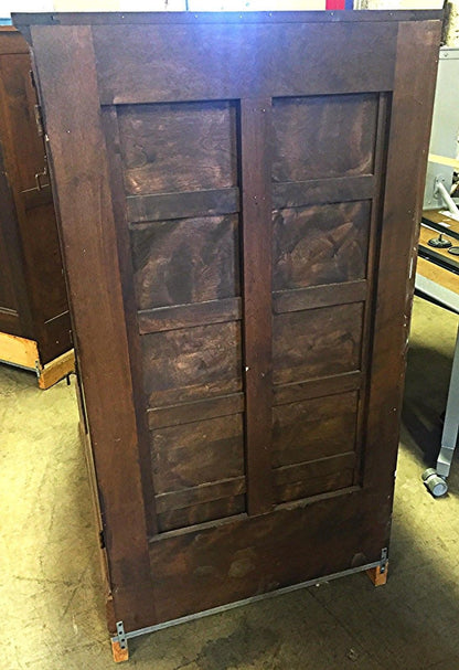 Vintage RARE SOLID OAK MAP FILE w DOORS BRASS FIXTURES 32 DEEP x 42 WID x 58 HI