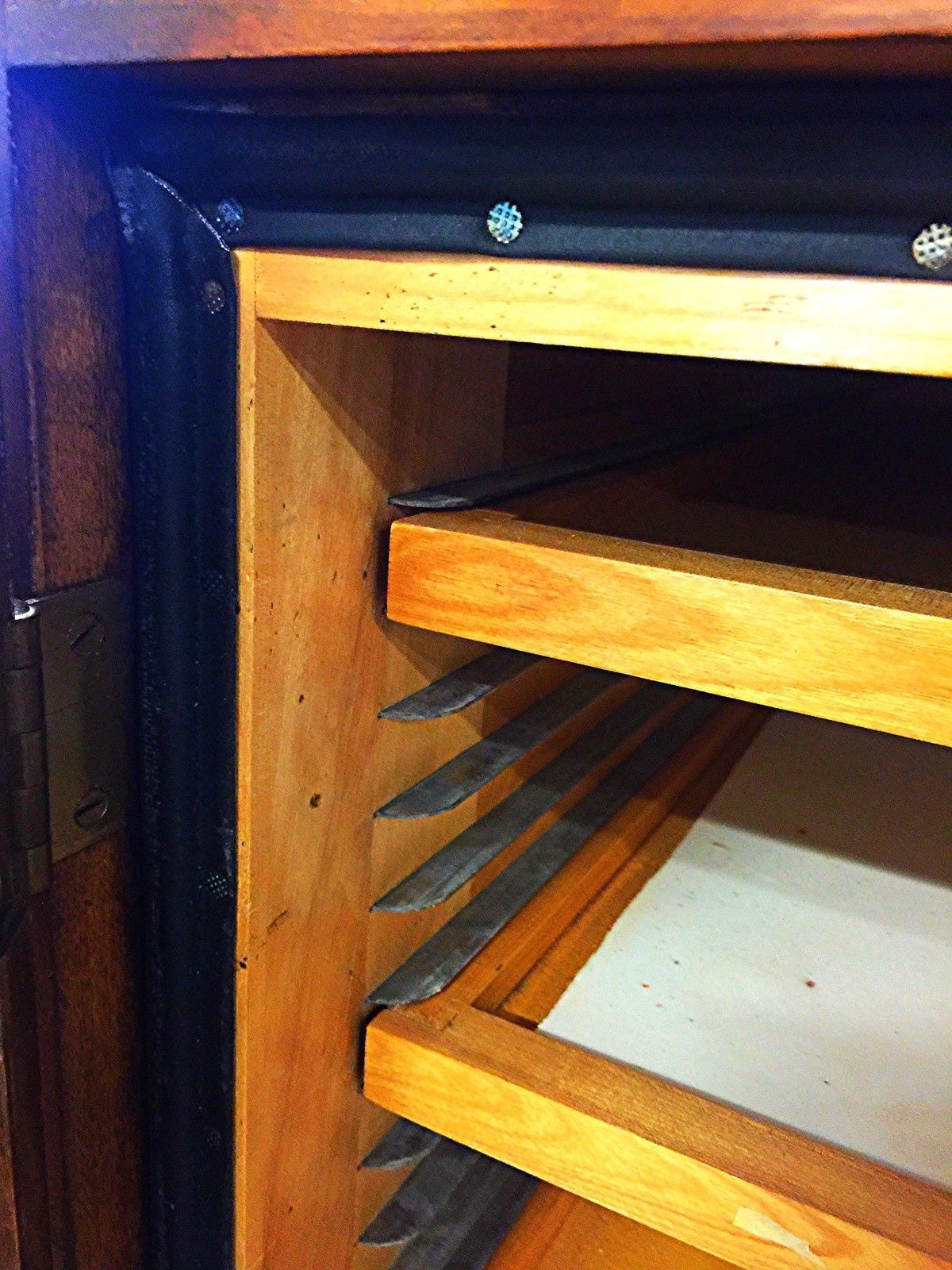 Vintage RARE SOLID OAK MAP FILE w DOORS BRASS FIXTURES 32 DEEP x 42 WID x 58 HI