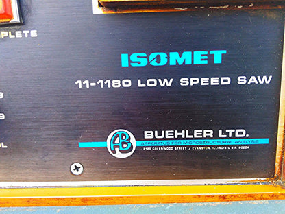 BUEHLER ISOMET 11-1180 LOW SPEED DIAMOND SAW with BLADE WATCH VIDEO IT WORKING