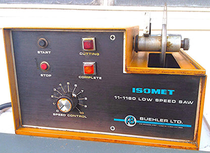 BUEHLER ISOMET 11-1180 LOW SPEED DIAMOND SAW with BLADE WATCH VIDEO IT WORKING