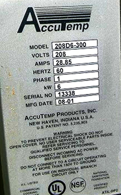 ACCUTEMP 208D6-300 CONVECTION STEAMER STEAM 'N HOLD & RACK WATCHVIDEO FREE SHIP