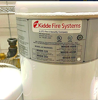 KIDDE WHDR WET CHEMICAL FIRE SYSTEM WHDR-260 WHDR-600 CYLINDER KITCHEN HOOD