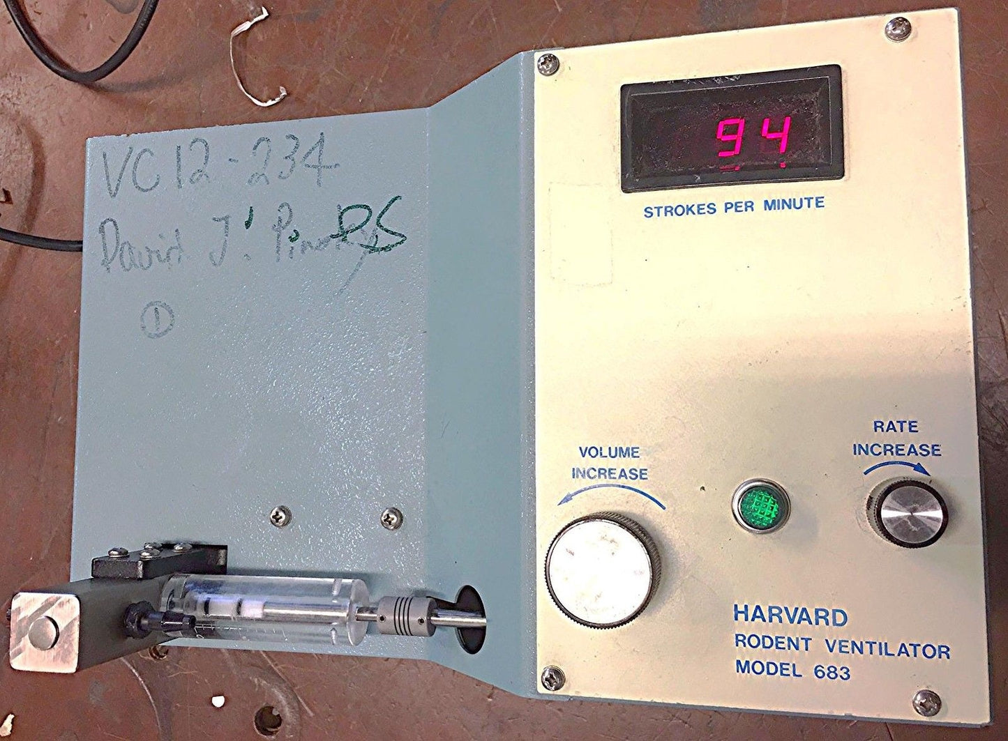 HARVARD RODENT VENTILATOR 683 0 - 1.0 cc WATCH VIDEO UNIT WORKING 100% PERFECT