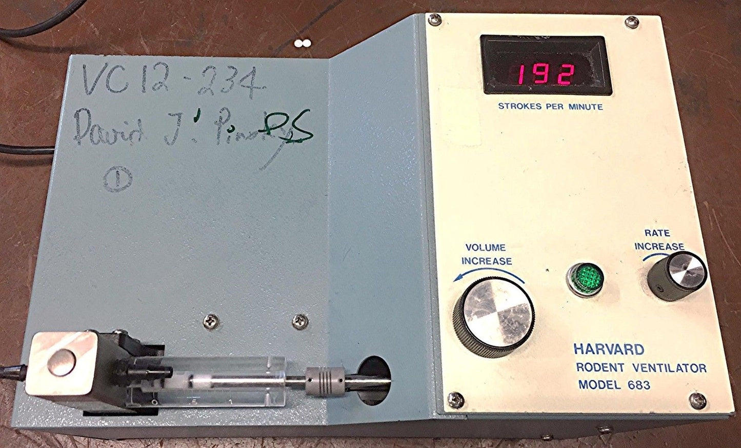 HARVARD RODENT VENTILATOR 683 0 - 1.0 cc WATCH VIDEO UNIT WORKING 100% PERFECT