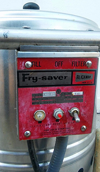 CECILWARE BLICKMAN FRY-SAVER OIL FILTRATION SYSTEM F-60 60 LBS FREE SHIPPING