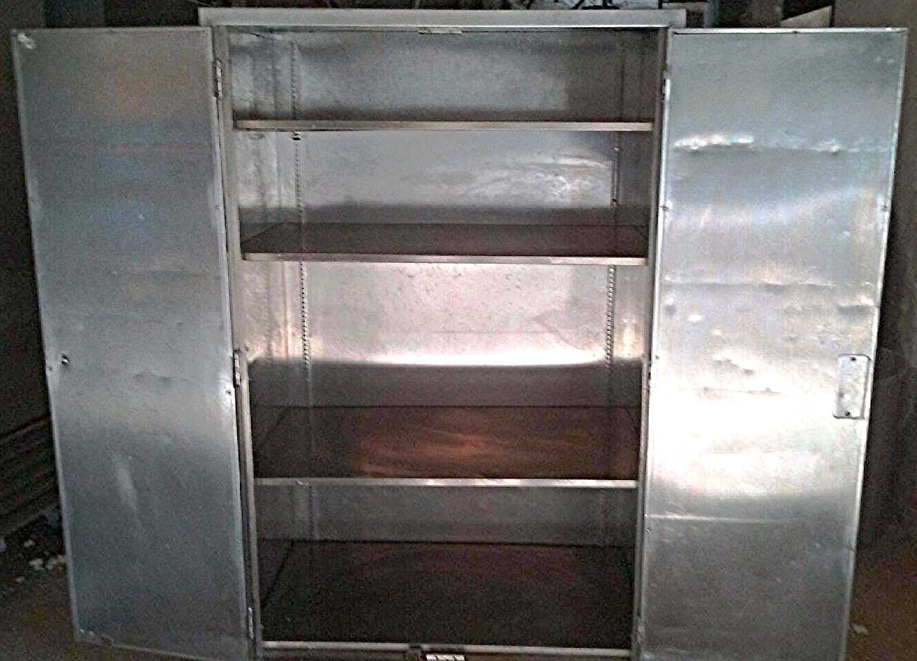 VINTAGE RARE HEAVY GAUGE STAINLESS STEEL CABINET 5Shelf Wheels 65x24x36 FREESHIP