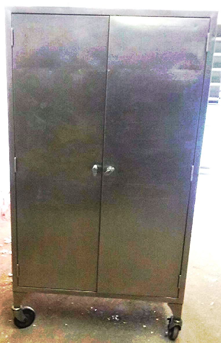 VINTAGE RARE HEAVY GAUGE STAINLESS STEEL CABINET 5Shelf Wheels 65x24x36 FREESHIP