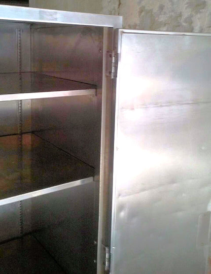 VINTAGE RARE HEAVY GAUGE STAINLESS STEEL CABINET 5Shelf Wheels 65x24x36 FREESHIP