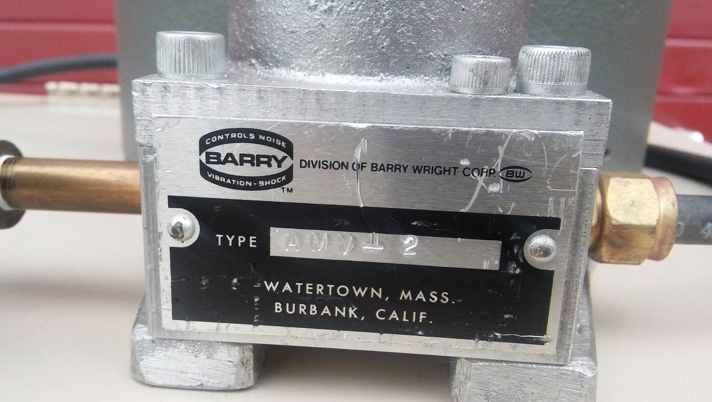 BARRY WRIGHT Type AMV-2 SERVO VALVE CONTROL NOISE VIBRATION SHOCK WORKING GREAT