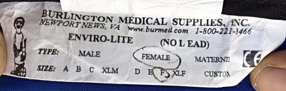 BURLINGTON MEDICAL LEAD PROTECTION XRAY APRON FEMALE X-RAY STYLE FULL WRAP