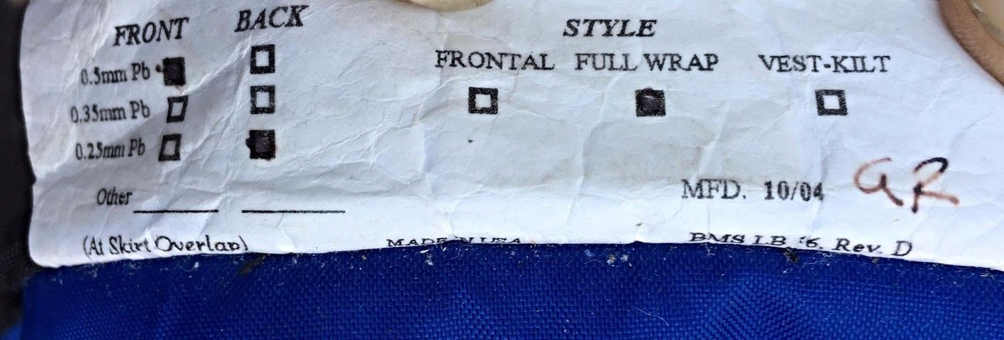 BURLINGTON MEDICAL LEAD PROTECTION XRAY APRON FEMALE X-RAY STYLE FULL WRAP