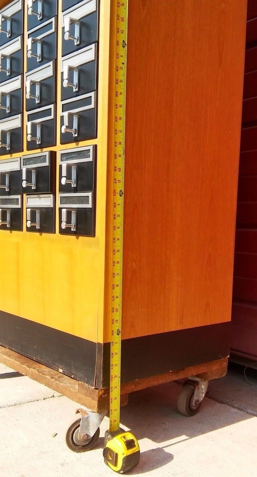 RARE VINTAGE 72 DRAWER LIBRARY CARD CABINET 65 High x 41.5 Wide x 17.5 Deep