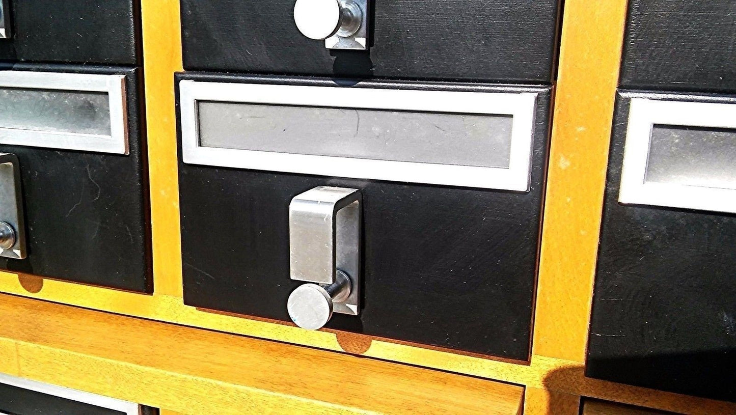 RARE VINTAGE 72 DRAWER LIBRARY CARD CABINET 65 High x 41.5 Wide x 17.5 Deep