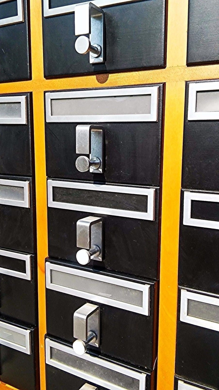 RARE VINTAGE 72 DRAWER LIBRARY CARD CABINET 65 High x 41.5 Wide x 17.5 Deep