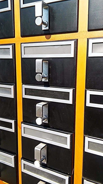 RARE VINTAGE 72 DRAWER LIBRARY CARD CABINET 65 High x 41.5 Wide x 17.5 Deep