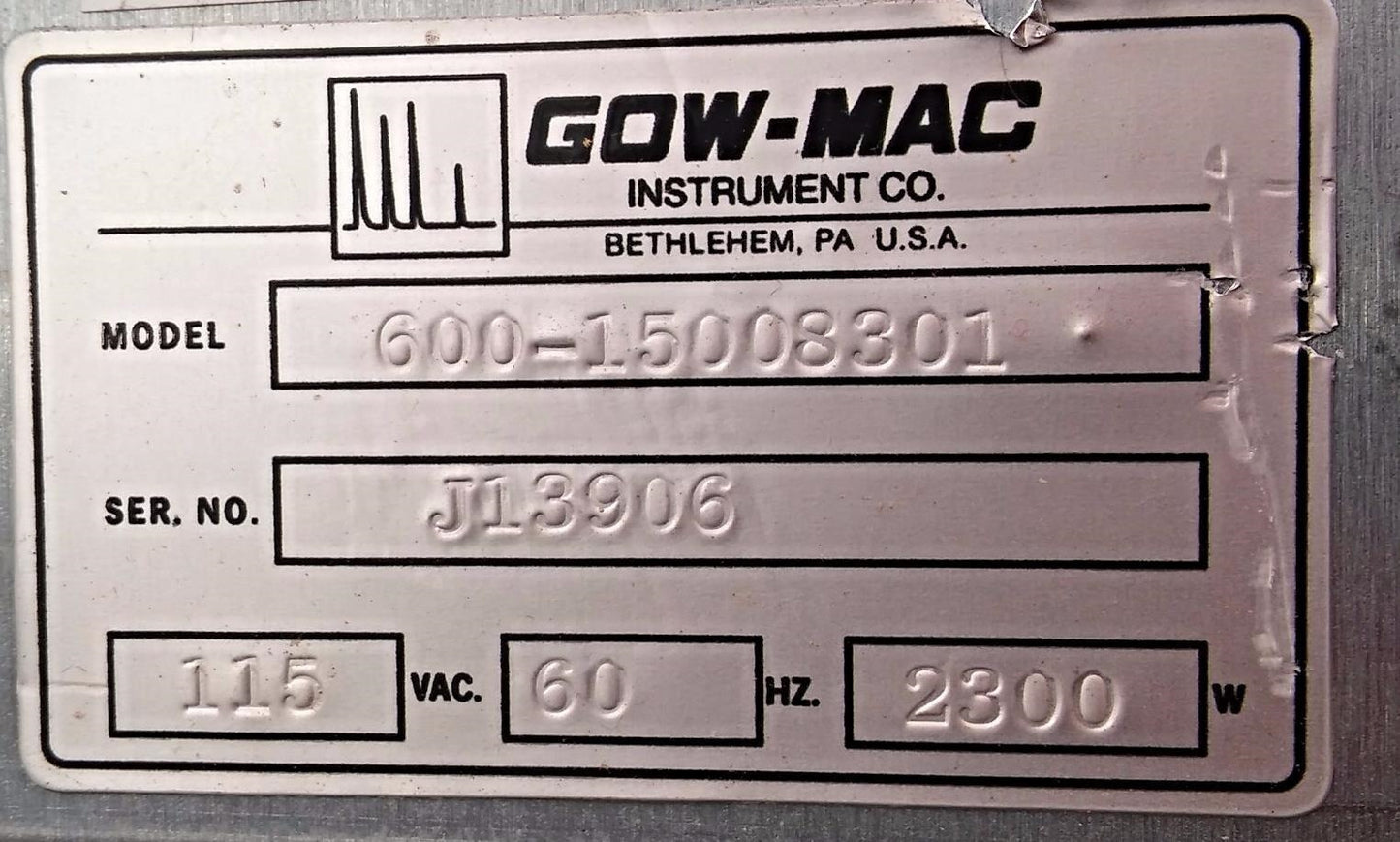 GOW-MAC Instrument Series 600 Gas Chromatograph w Cabl Works Great FREE SHIPPING