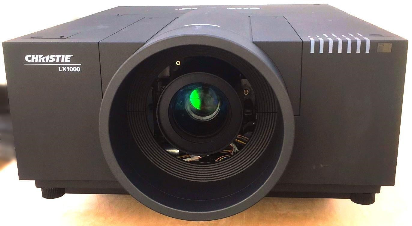 CHRISTIE LX1000 3-LCD XGA PROJECTOR with REMOTE INPUT CARDS & MOUNT FREE SHIPPIN