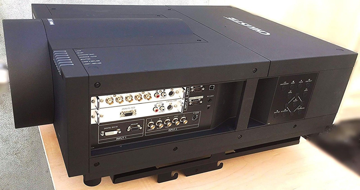 CHRISTIE LX1000 3-LCD XGA PROJECTOR with REMOTE INPUT CARDS & MOUNT FREE SHIPPIN
