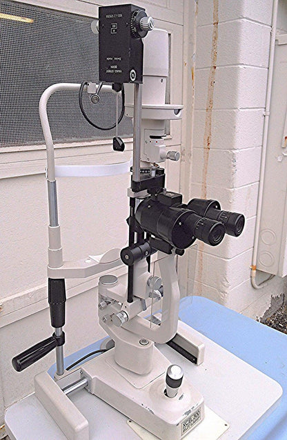 REICHERT XCEL 300 SLIT LAMP OPTOMETRY OPTOMETRIST ADJUST EXAM & OPHTHALMIC STAND