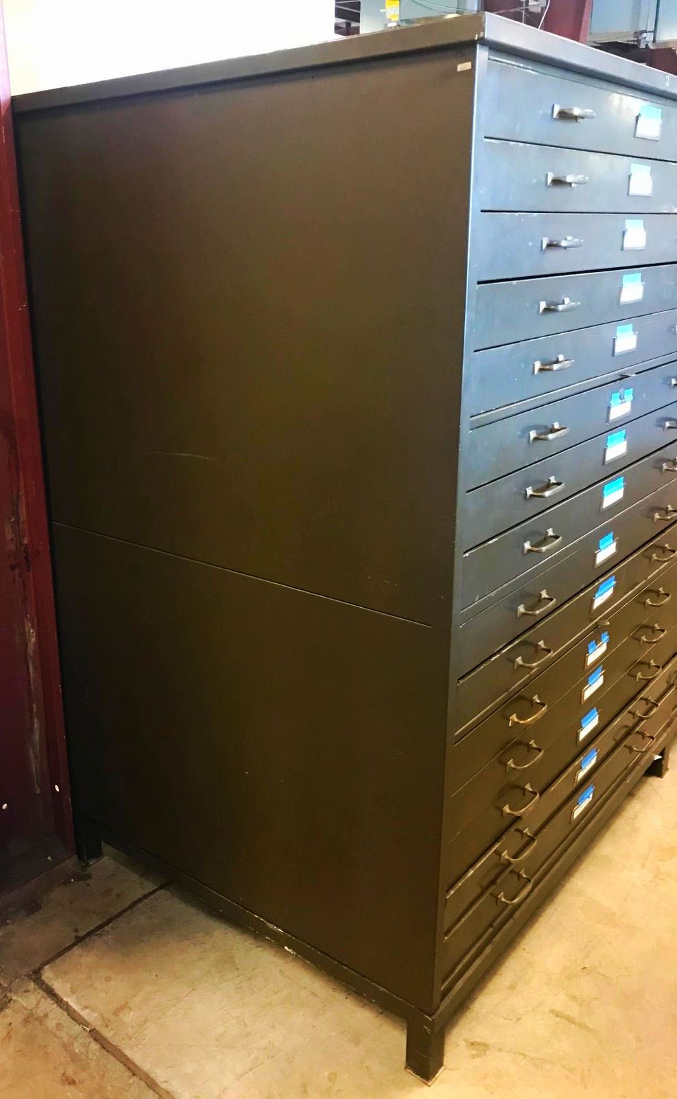 1940's PAIR ofRARE UNIQUE 60 DRAWER STEEL MAP FILE INDUSTRIAL STEAMPUNK FREESHIP