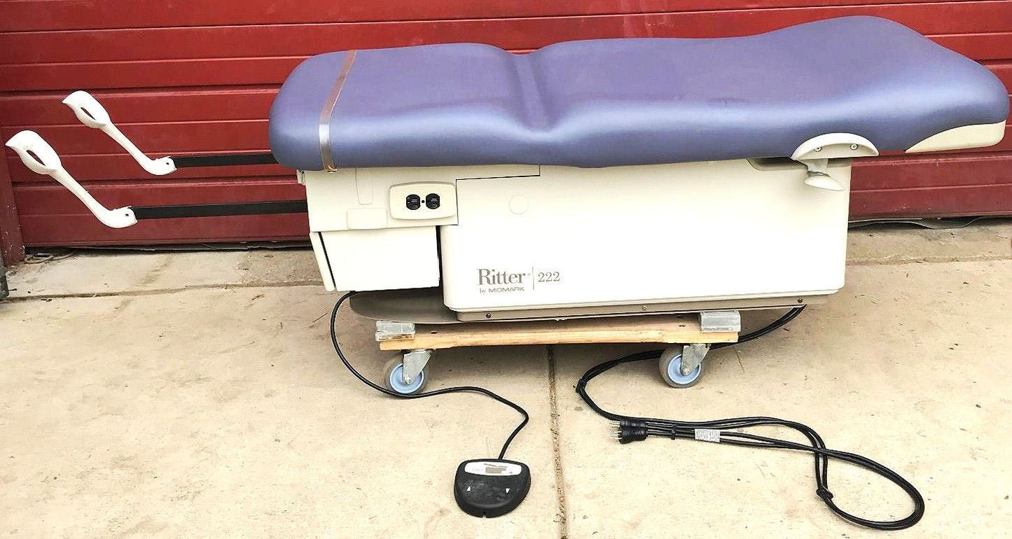 MIDMARK RITTER 222 HI-LO POWER PATIENT EXAM TABLE GYNECOLOGY MEDICAL FOOT REMOTE