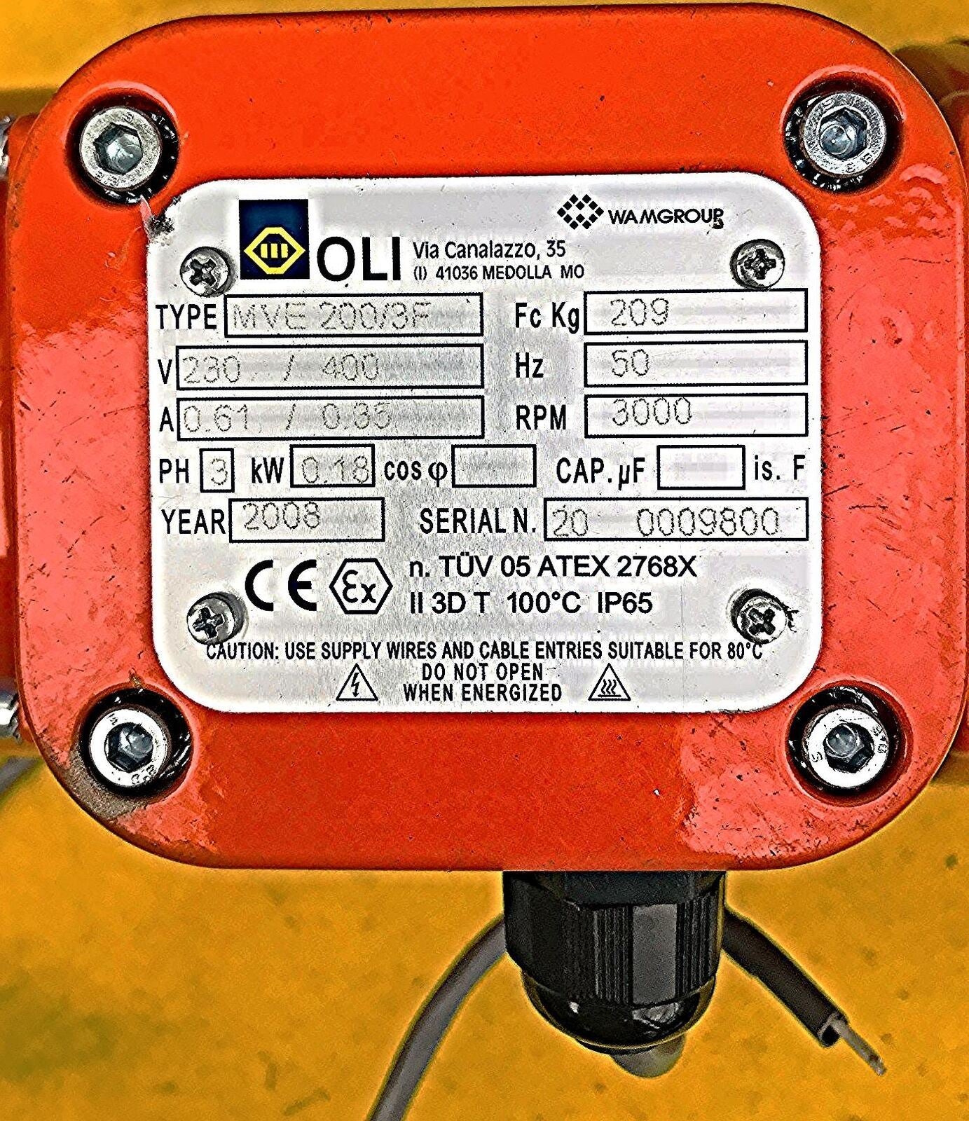 OLI MVE 200/SF ELECTRIC EXTERNAL VIBRATOR MOTOR MOTOVIBRATOR HYDRAULIC FREE SHIP