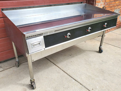 TOP-OF-THE-LINE KEATING MIRACLEAN 72x36FLD GAS GRIDDLE WHEELS WARRANTY FREE SHIP