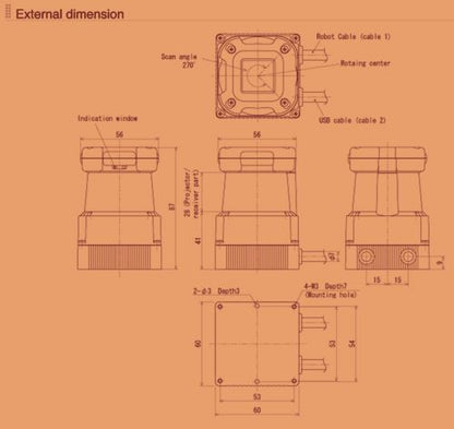 HOKUYO UTM-30LX SCANNING LASER RANGEFINDER - 90 DAY-WARRANTY - FREE SHIPPING