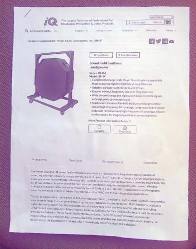 Rare MEYER SOUND SB-3F 9000W SPEAKER UMichigan BIGHOUSE FootballStadium FREESHIP