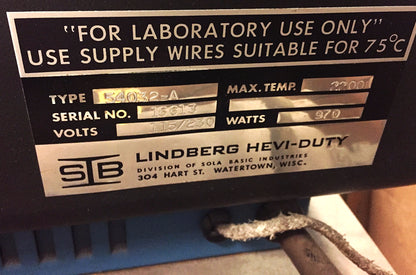 LINDBERG CC58114A-1 BLUE M CONTROLLER 54032-A TEMP2200 TUBE FURNACE WATCH VIDEO