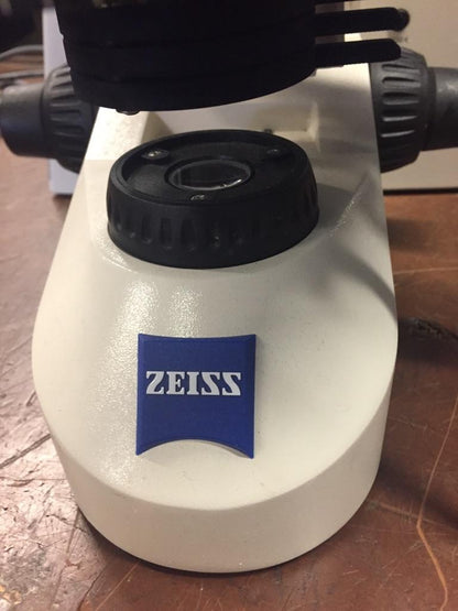ZEISS AXIOSKOP-2 MICROSCOPE 3 OBJECTIVES & LIGHT SOURCE FREESHIP