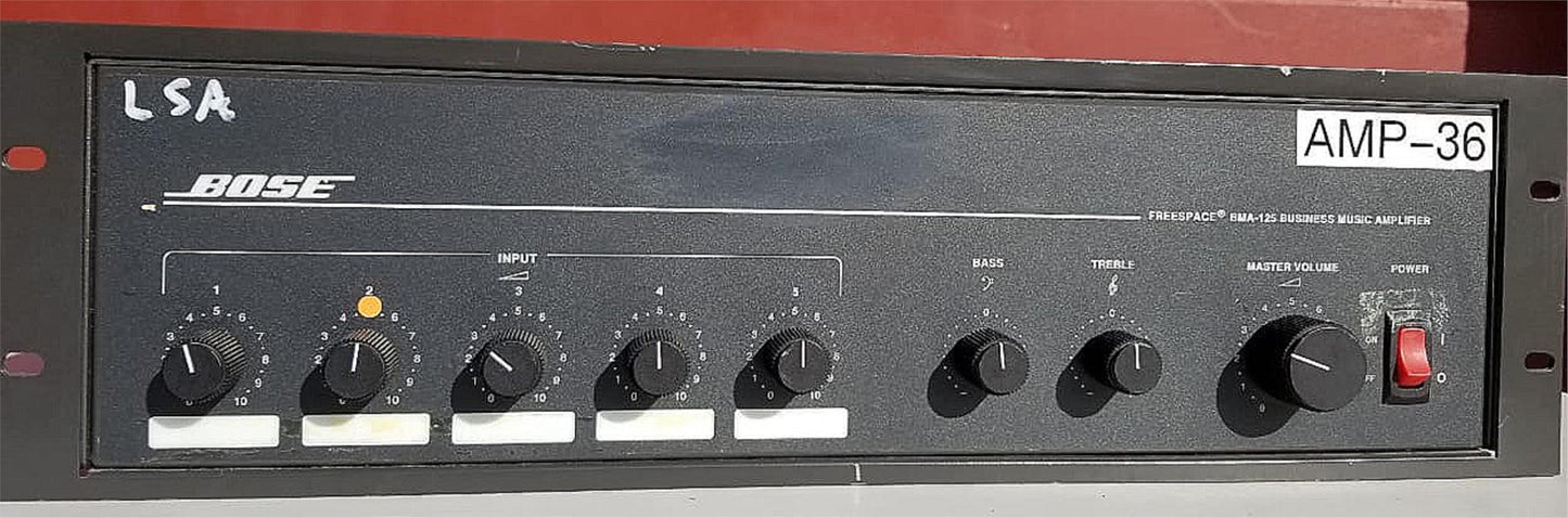 COMPLETE BOSE BMA-125 FREESPACE BUSINESS MUSIC AMPLIFIER MODEL 1A6089 WATCHVIDEO