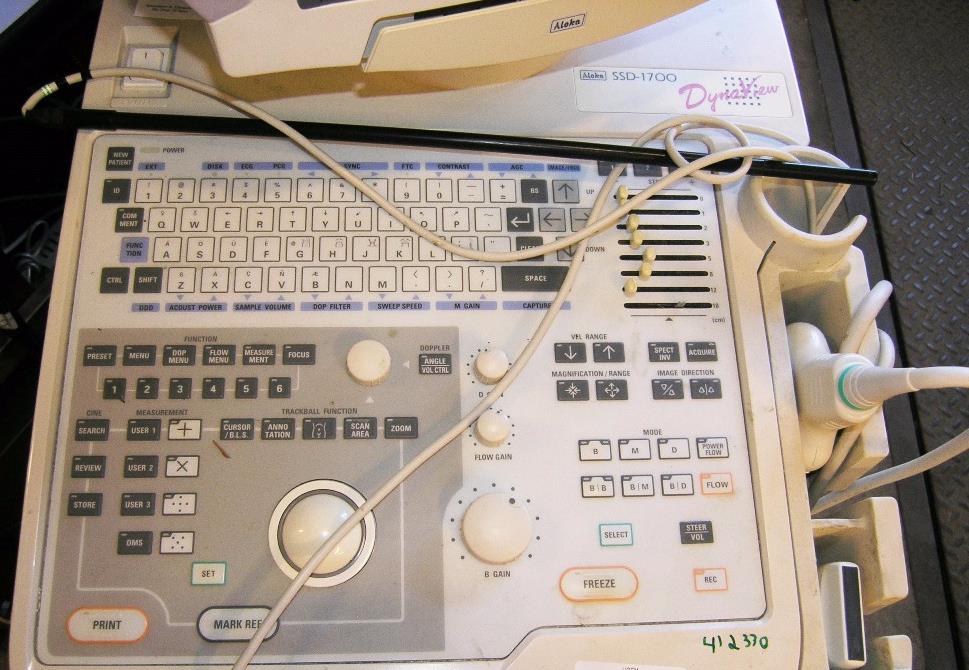 ALOKA DYNAVIEW SSD-1700 ULTRASOUND MACHINE 2 PROBES 3.5 & 7.5
