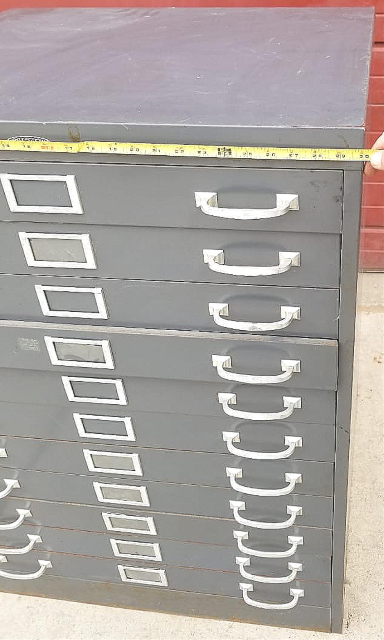 VINTAGE 1950's COLE STEEL MAP FILE STORAGE BIN CABINET DRAWER SYSTEM FREE SHIP