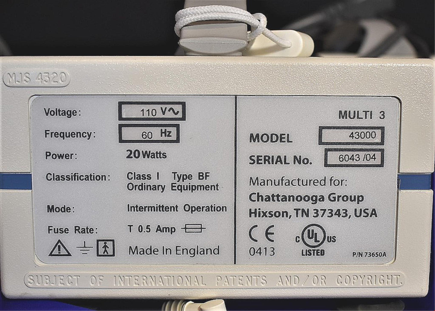 For Parts CHATTANOOGA PRESSSION LYMPHEDEMA PUMP MULTI 3 SCD HOSE SLEEVE LEAKING