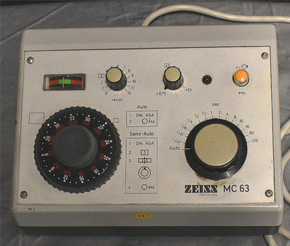 LOT OF 1980's ZEISS PHOTOMICROSCOPE M-63 35mm CYLINDER AUTO EXPOS PARTS FREESHIP