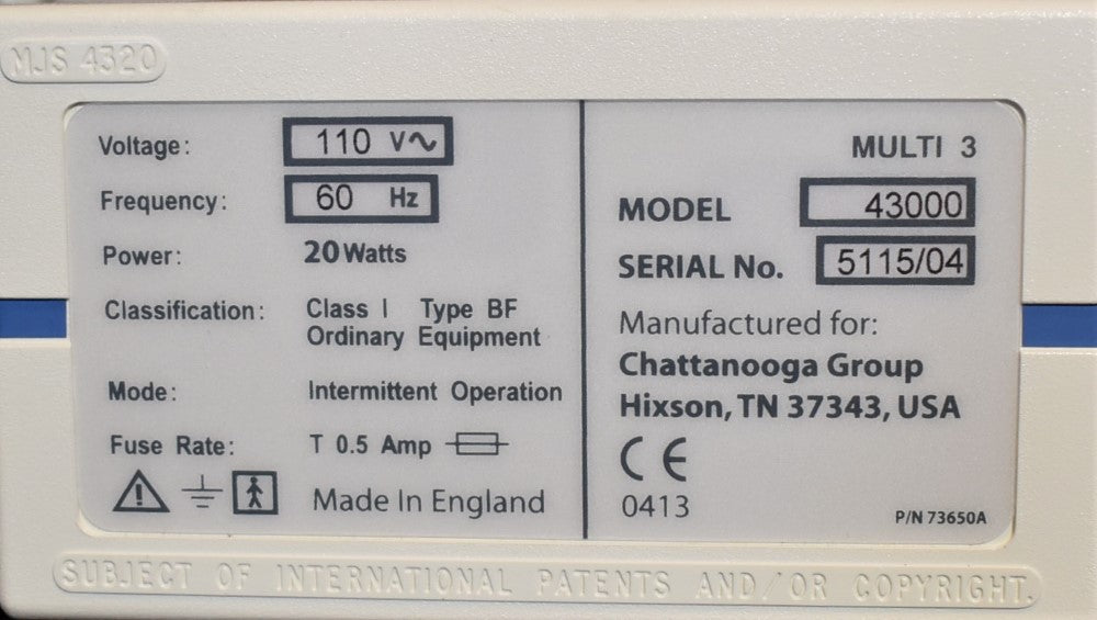 For Parts CHATTANOOGA PRESSSION LYMPHEDEMA PUMP MULTI 3 SCD HOSE SLEEVE LEAKING