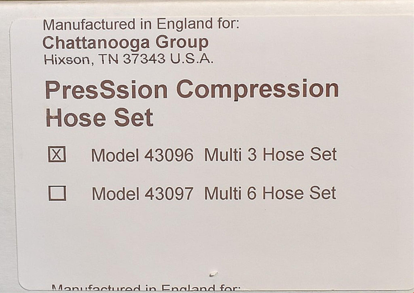 For Parts CHATTANOOGA PRESSSION LYMPHEDEMA PUMP MULTI 3 SCD HOSE SLEEVE LEAKING