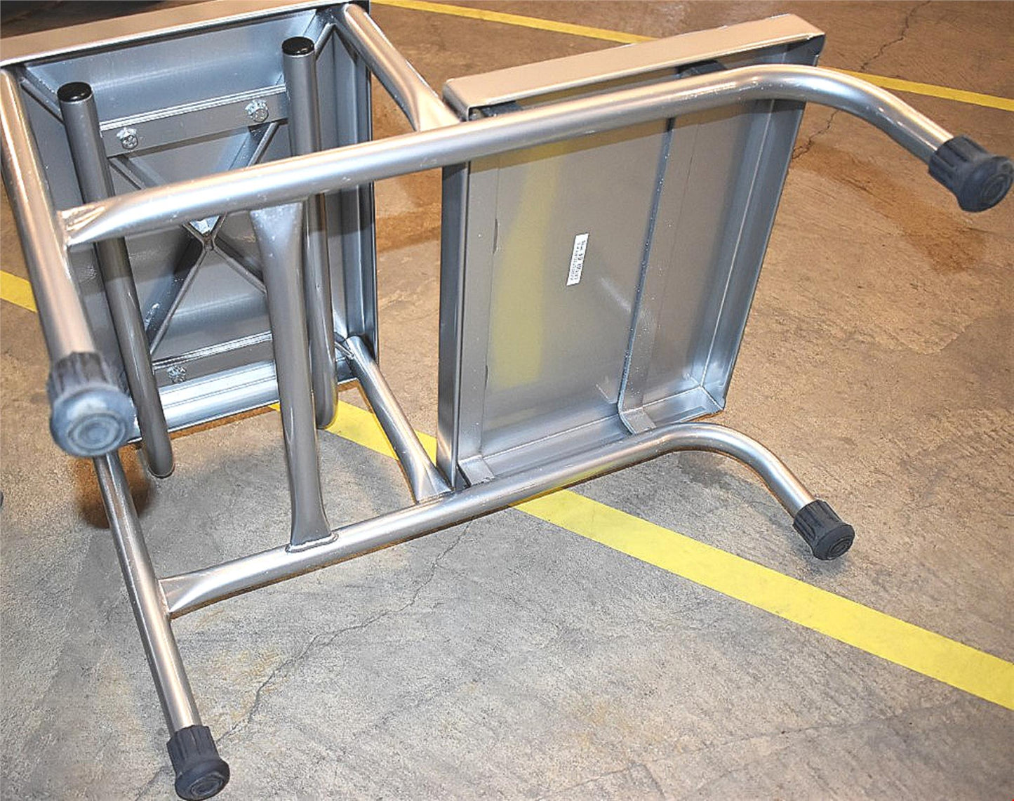 1 BRAND NEW ORIGINAL PEDIGO DOUBLE STEP CHROME FOOTSTOOL WITH HANDRAIL FREE SHIP