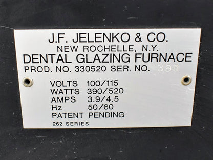 PENNWALD JELENKO JEL-CRAFT AUTO-GLAZER DENTAL FURNACE OVEN FREE SHIP