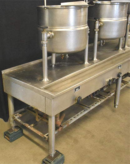 RARE 3 UNIT STATION GROEN TDA/1-40 DIRECT STEAM 30 GALLON TILT KETTLES FREESHIP