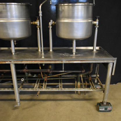 RARE 3 UNIT STATION GROEN TDA/1-40 DIRECT STEAM 30 GALLON TILT KETTLES FREESHIP