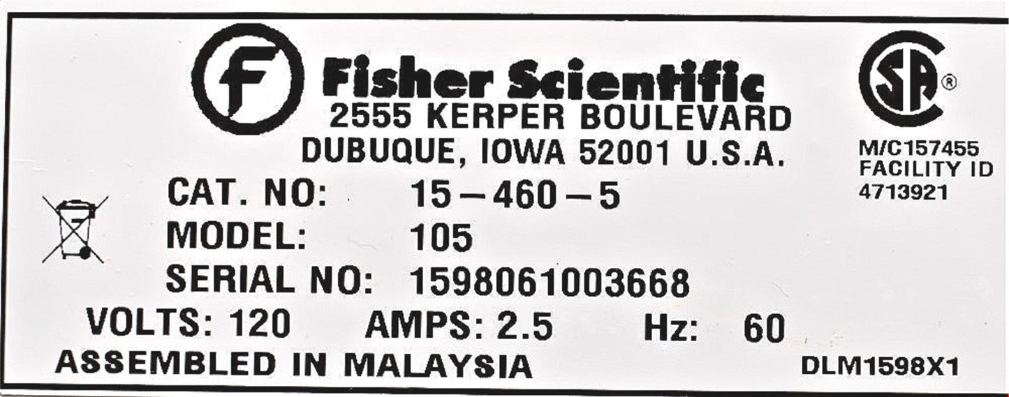 FISHER ISOTEMP 105 SINGLE CHAMBER WATER BATH with LID 100% PERFECT FREE SHIPPING