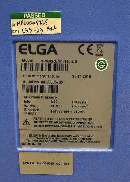 ELGA VEOLIA MEDICA PRO WATER PURIFICATION REVERSE OSMOSIS FREE SHIP WATCH VIDEO