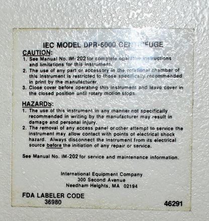 DAMON IEC DPR6000 REFRIGERATED FLOOR ULTRA-CENTRIFUGE ROTOR WATCH VIDEO FREESHIP
