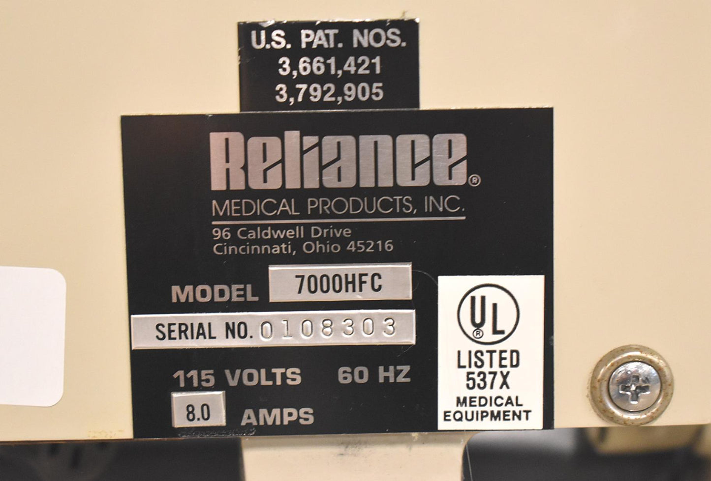 RELIANCE 7000HFC OPHTHALMOLOGIC POWER EXAM CHAIR & INSTRUMENT STAND WATCH VIDEO