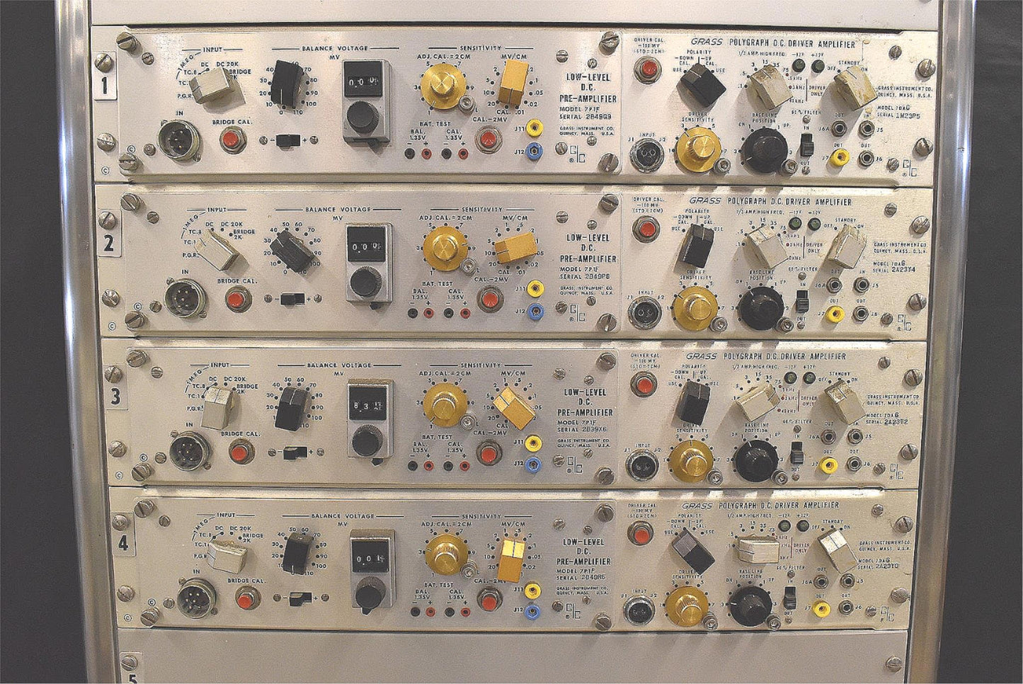 VINTAGE GRASS ® 7DA POLYGRAPH LIE DETECTOR MACHINE & EXTRA ACCESSORIES FREE SHIP