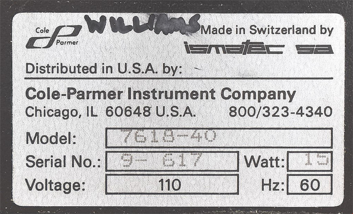 COLE PARMER ISMATEC IPN 90 7618-40 MULTICHANNEL PERISTALTIC PUMP 90-DAY WARRANTY