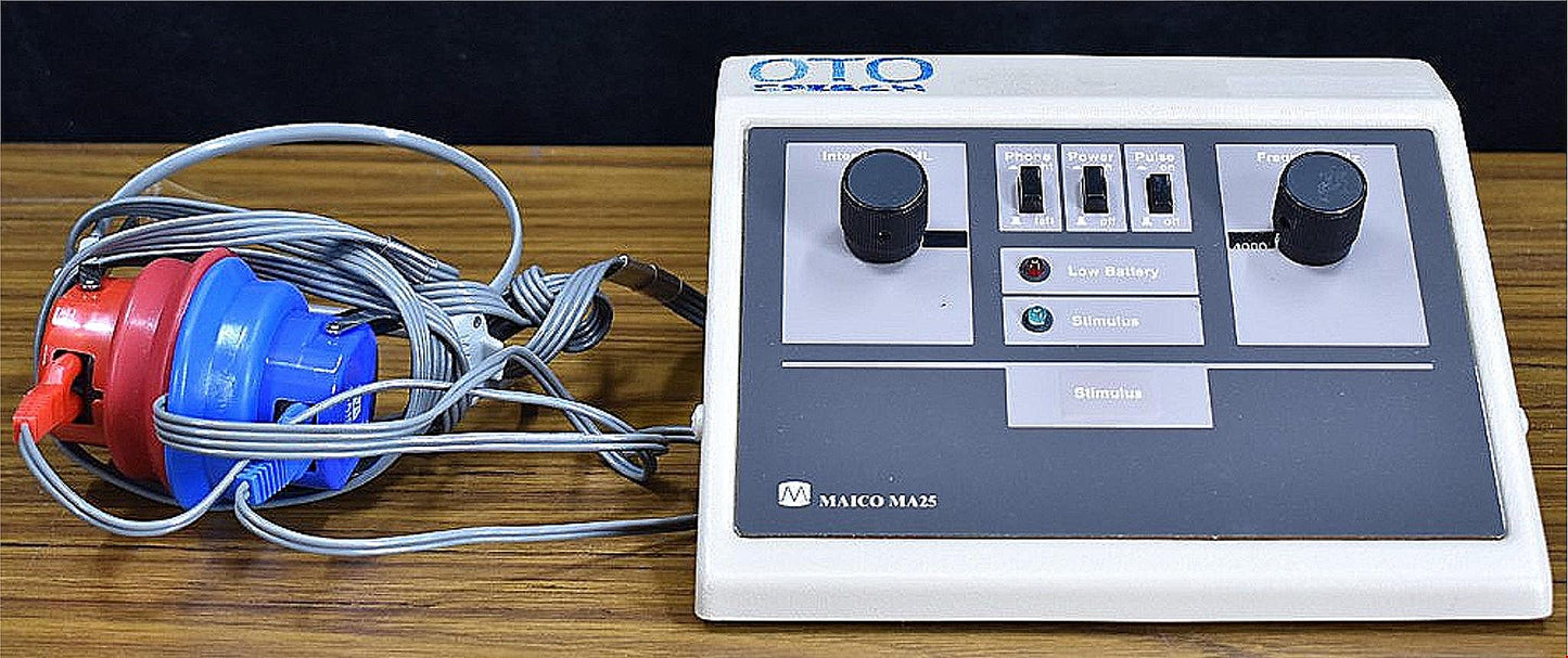 MAICO MA25 PORTABLE AUDIOMETER HEARING TESTER PLUS AC ADAPTER / 90-DAY-WARRANTY