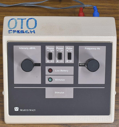 MAICO MA25 PORTABLE AUDIOMETER HEARING TESTER PLUS AC ADAPTER / 90-DAY-WARRANTY